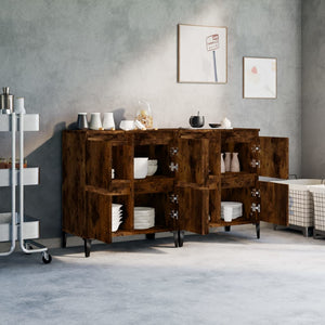 vidaXL Sideboards 2 pcs. Smoked Oak 60x35x70 cm Engineered Wood