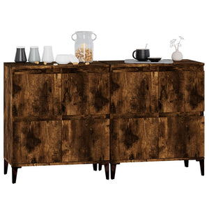 vidaXL Sideboards 2 pcs. Smoked Oak 60x35x70 cm Engineered Wood