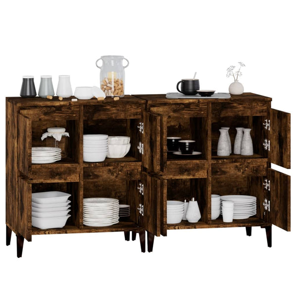vidaXL Sideboards 2 pcs. Smoked Oak 60x35x70 cm Engineered Wood