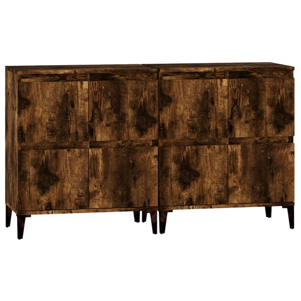 vidaXL Sideboards 2 pcs. Smoked Oak 60x35x70 cm Engineered Wood