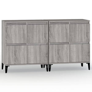 vidaXL Sideboards 2 pcs. Gray Sonoma 60x35x70 cm Engineered Wood