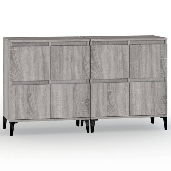 vidaXL Sideboards 2 pcs. Gray Sonoma 60x35x70 cm Engineered Wood