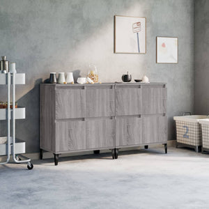 vidaXL Sideboards 2 pcs. Gray Sonoma 60x35x70 cm Engineered Wood