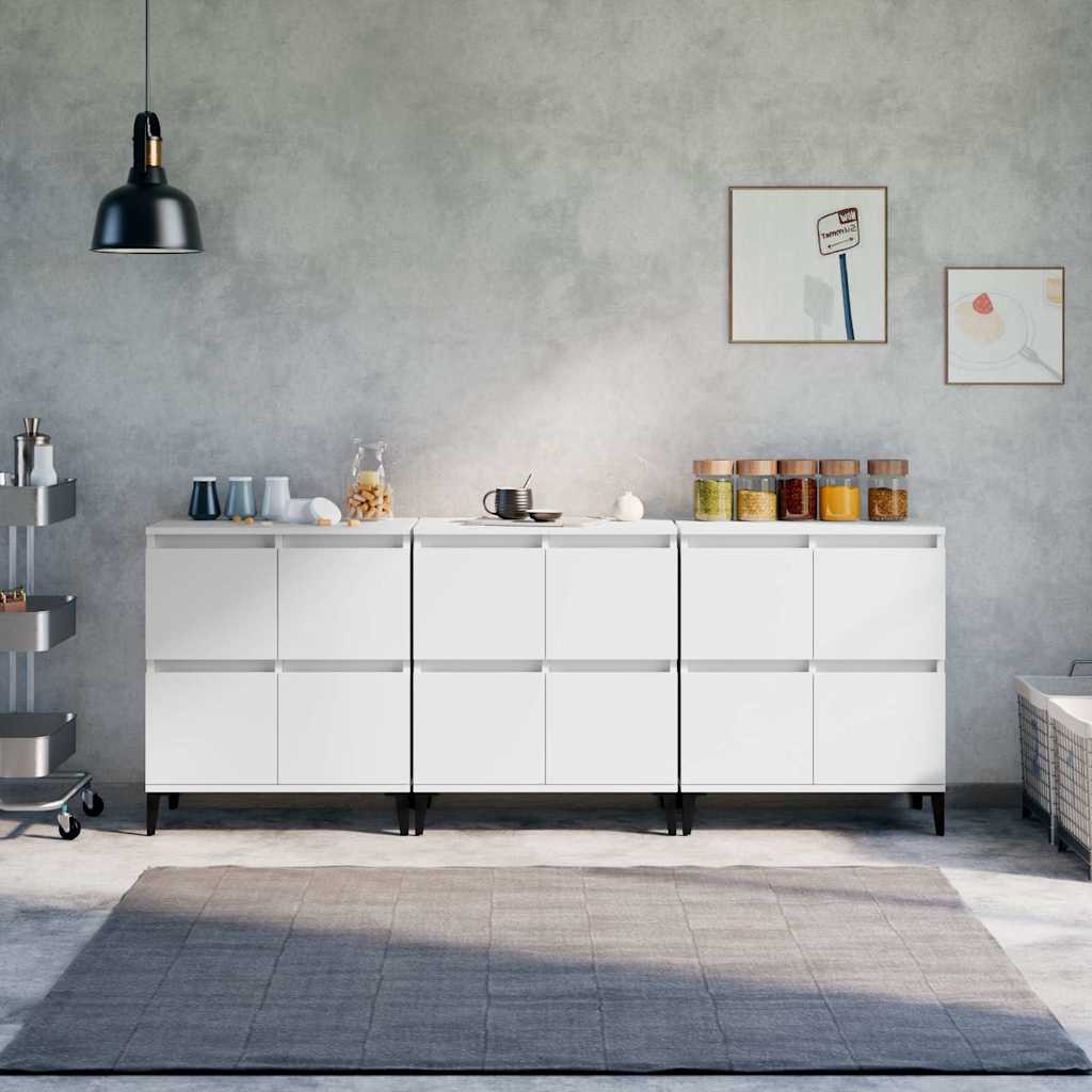 vidaXL Sideboards 3 pcs. White 60x35x70 cm Engineered Wood