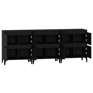 vidaXL Sideboards 3 pcs. Black 60x35x70 cm Engineered Wood