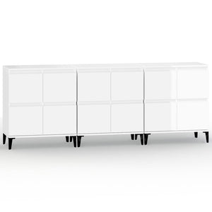 vidaXL Sideboards 3 pcs. High-Gloss White 60x35x70 cm Engineered Wood