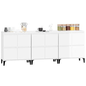 vidaXL Sideboards 3 pcs. High-Gloss White 60x35x70 cm Engineered Wood