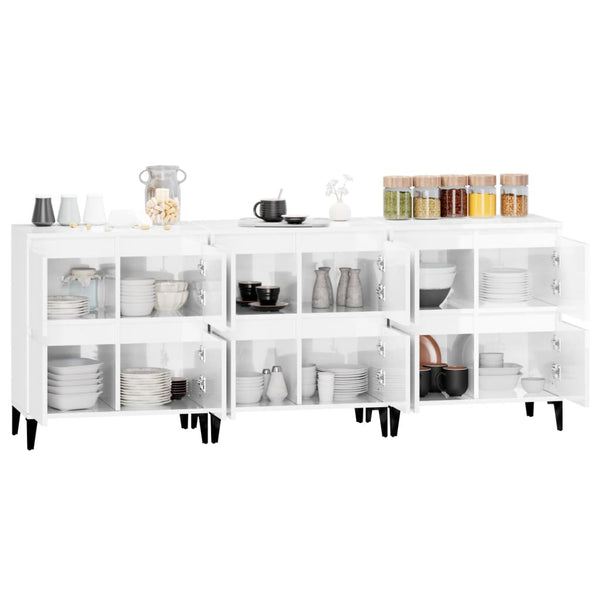vidaXL Sideboards 3 pcs. High-Gloss White 60x35x70 cm Engineered Wood