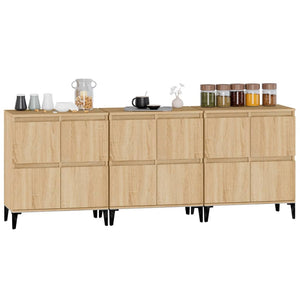vidaXL Sideboards 3 pcs. Sonoma Oak 60x35x70 cm Engineered Wood