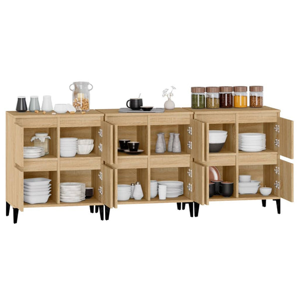 vidaXL Sideboards 3 pcs. Sonoma Oak 60x35x70 cm Engineered Wood