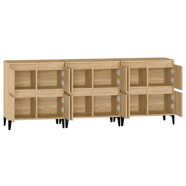 vidaXL Sideboards 3 pcs. Sonoma Oak 60x35x70 cm Engineered Wood