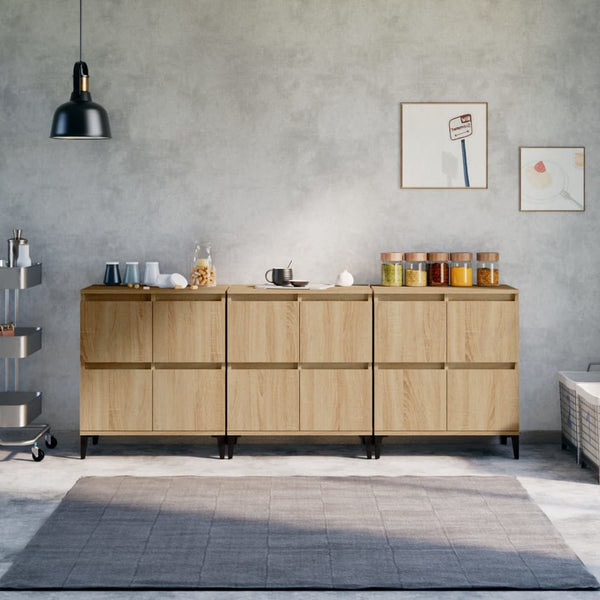 vidaXL Sideboards 3 pcs. Sonoma Oak 60x35x70 cm Engineered Wood