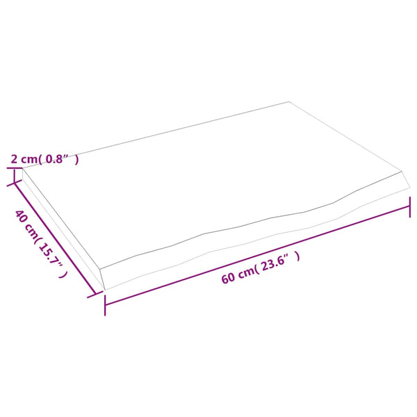 vidaXL Vanity Top 60x40x2 cm Solid Wood Untreated