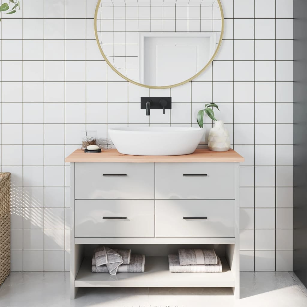 vidaXL Washbasin Countertop 100x30x2 cm Solid Wood Untreated