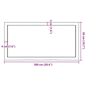 Waschtischplatte 100x50x(2-4) cm Massivholz Unbehandelt