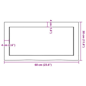 Waschtischplatte Hellbraun 60x30x(2-6) cm Massivholz Behandelt