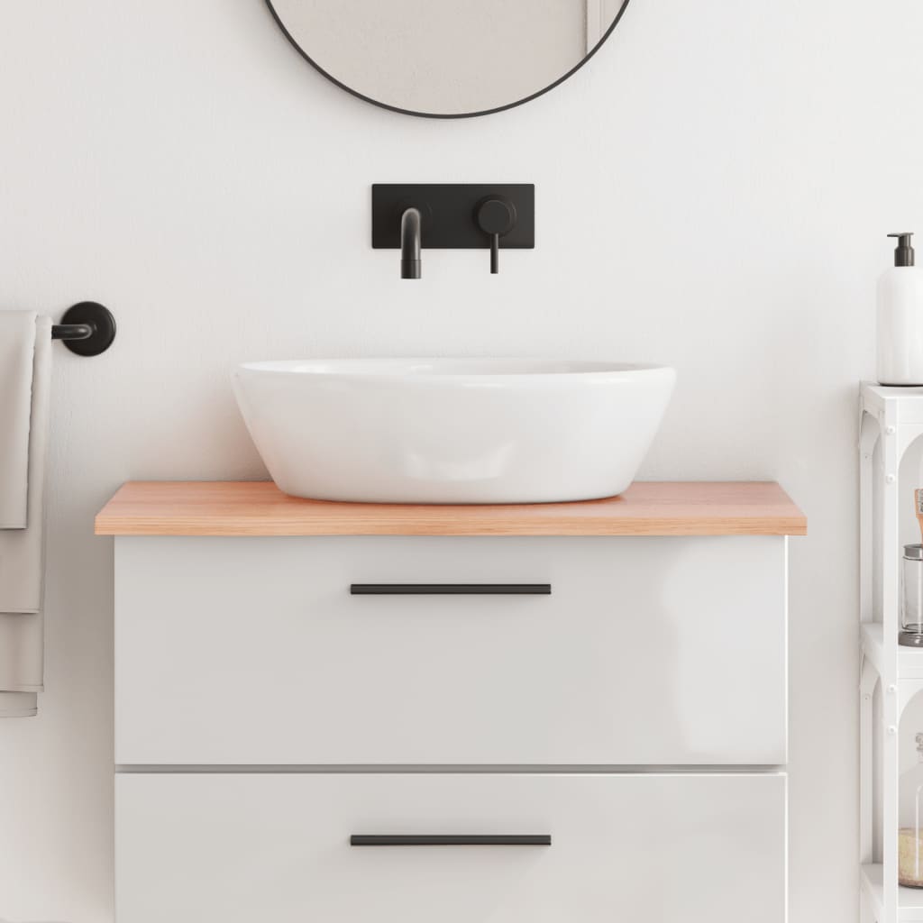 vidaXL Light Brown Vanity Top 80x50x2 cm Solid Treated Wood