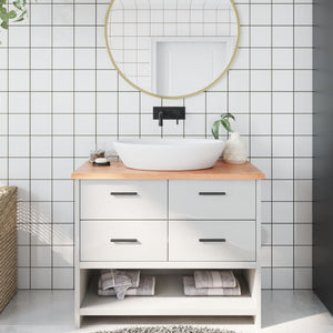 vidaXL Washbasin Top Light Brown 100x50x2 cm Solid Wood Treated