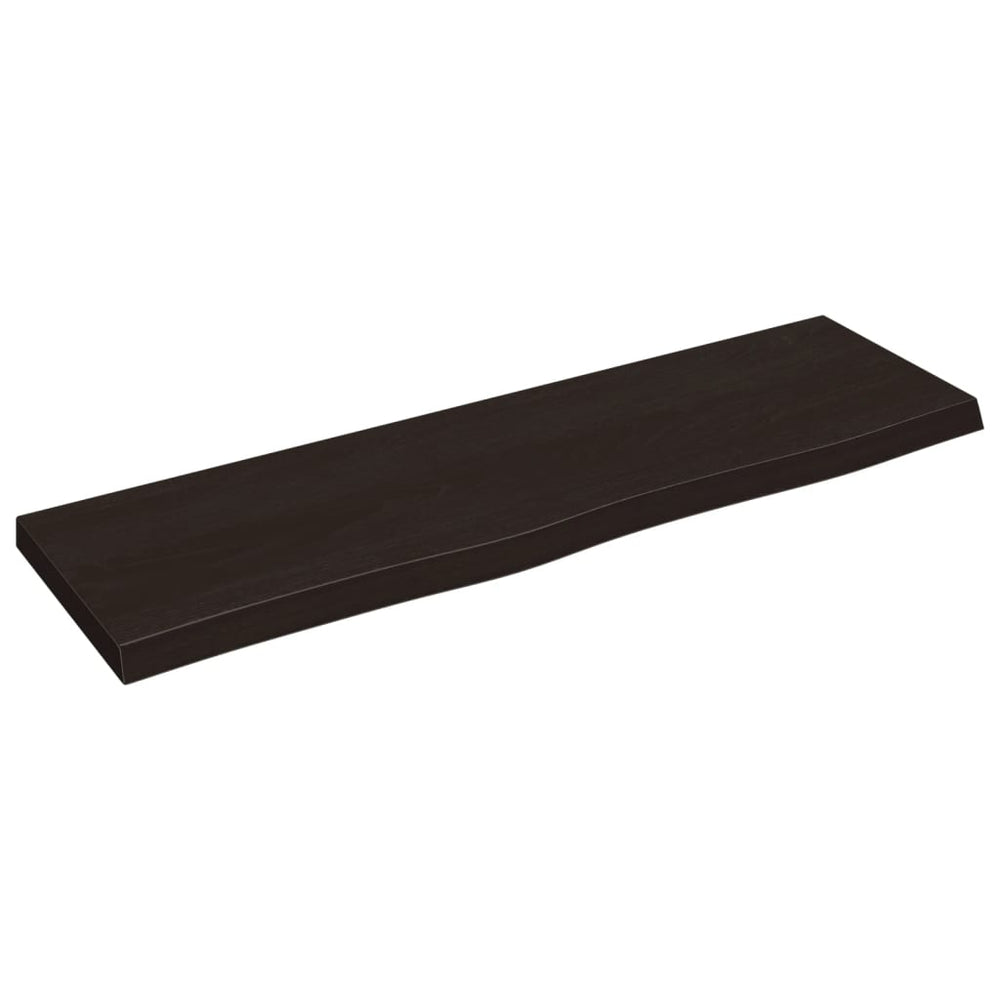 vidaXL Solid Acacia Wood Bathroom Countertop Dark Brown 100x30x(2-4) cm