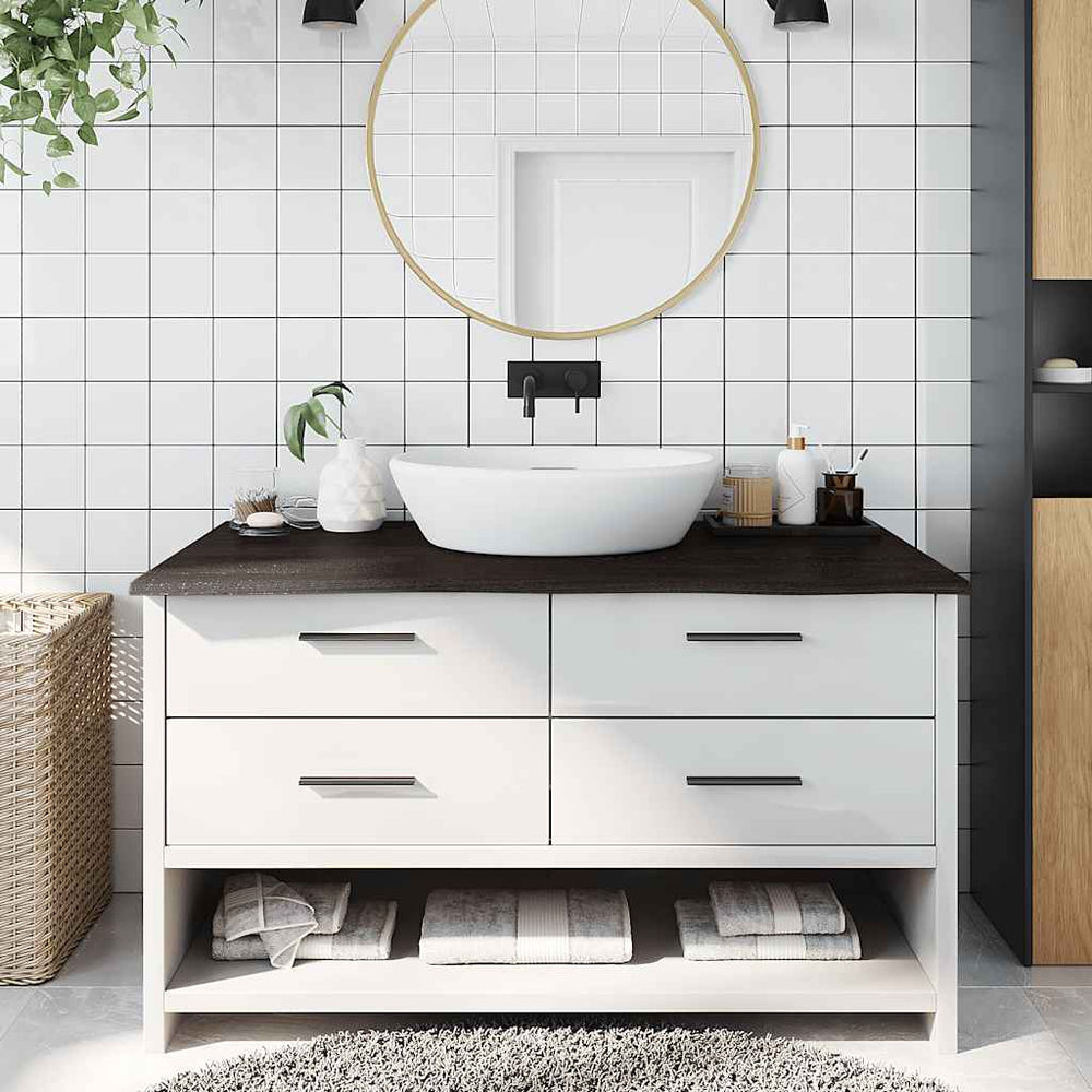 vidaXL Bathroom Vanity Top Dark Brown 100x50x2 cm Solid Treated Wood