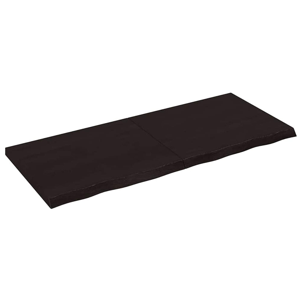 vidaXL Solid Acacia Wood Vanity Top Dark Brown 120x50x(2-4)cm