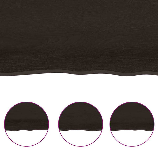 vidaXL Countertop Dark Brown 140x40x(2-4)cm Solid Wood