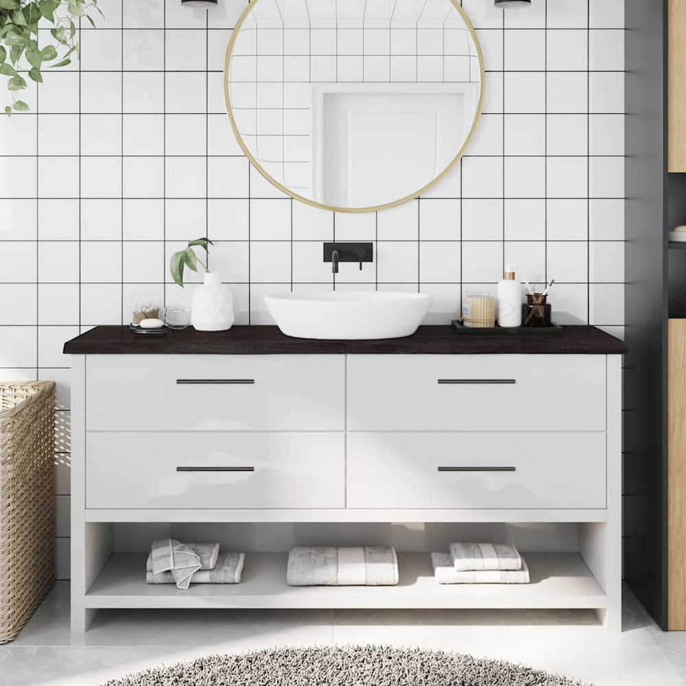 vidaXL Solid Wood Countertop Dark Brown 160x40x(2-4) cm