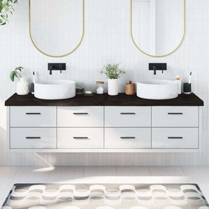 vidaXL Washbasin Top Dark Brown 200x60x(2-6)cm Solid Wood