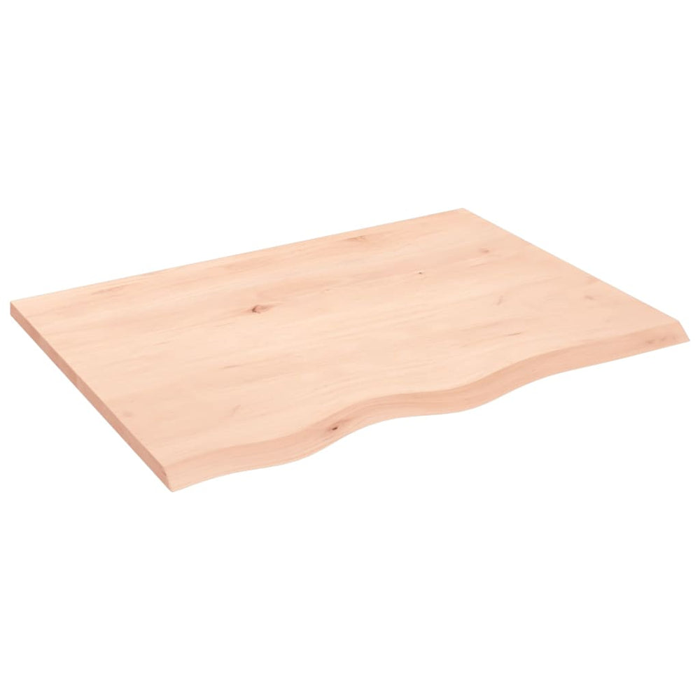 vidaXL Tabletop 80x60x2 cm Solid Oak Untreated