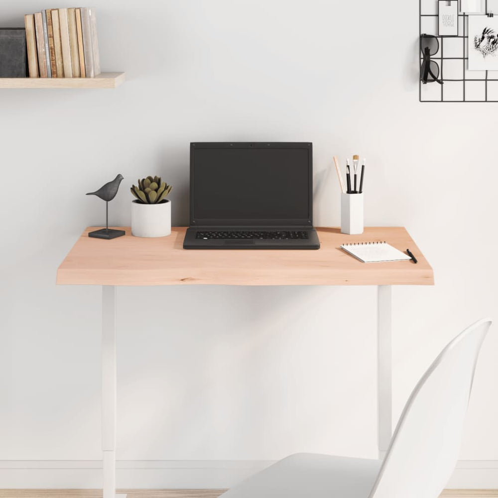 vidaXL Tabletop 80x60x(2-4) cm Solid Oak Untreated
