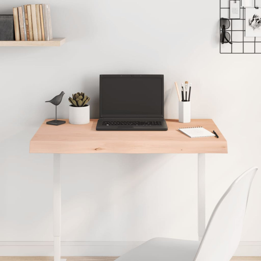 vidaXL Tabletop 80x60x(2-6) cm Solid Oak Untreated