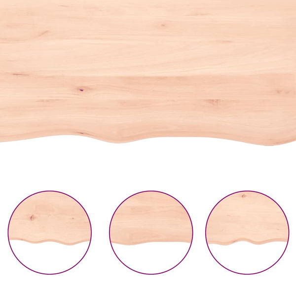 vidaXL Tabletop 220x60x(2-6) cm Solid Oak Untreated