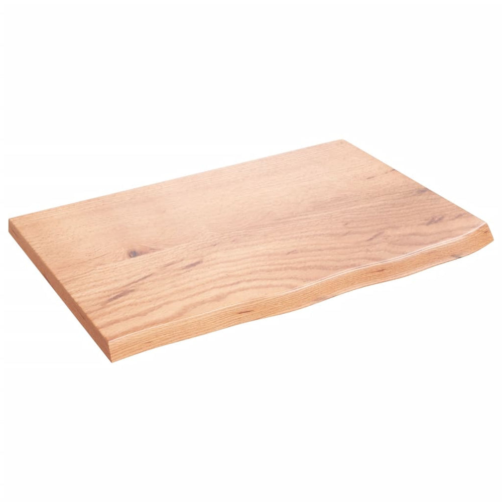 vidaXL Tabletop Light Brown 60x40x2 cm Solid Oak Treated