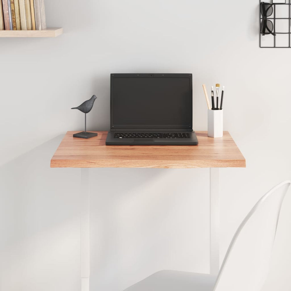 vidaXL Tabletop Light Brown 60x40x2 cm Solid Oak Treated
