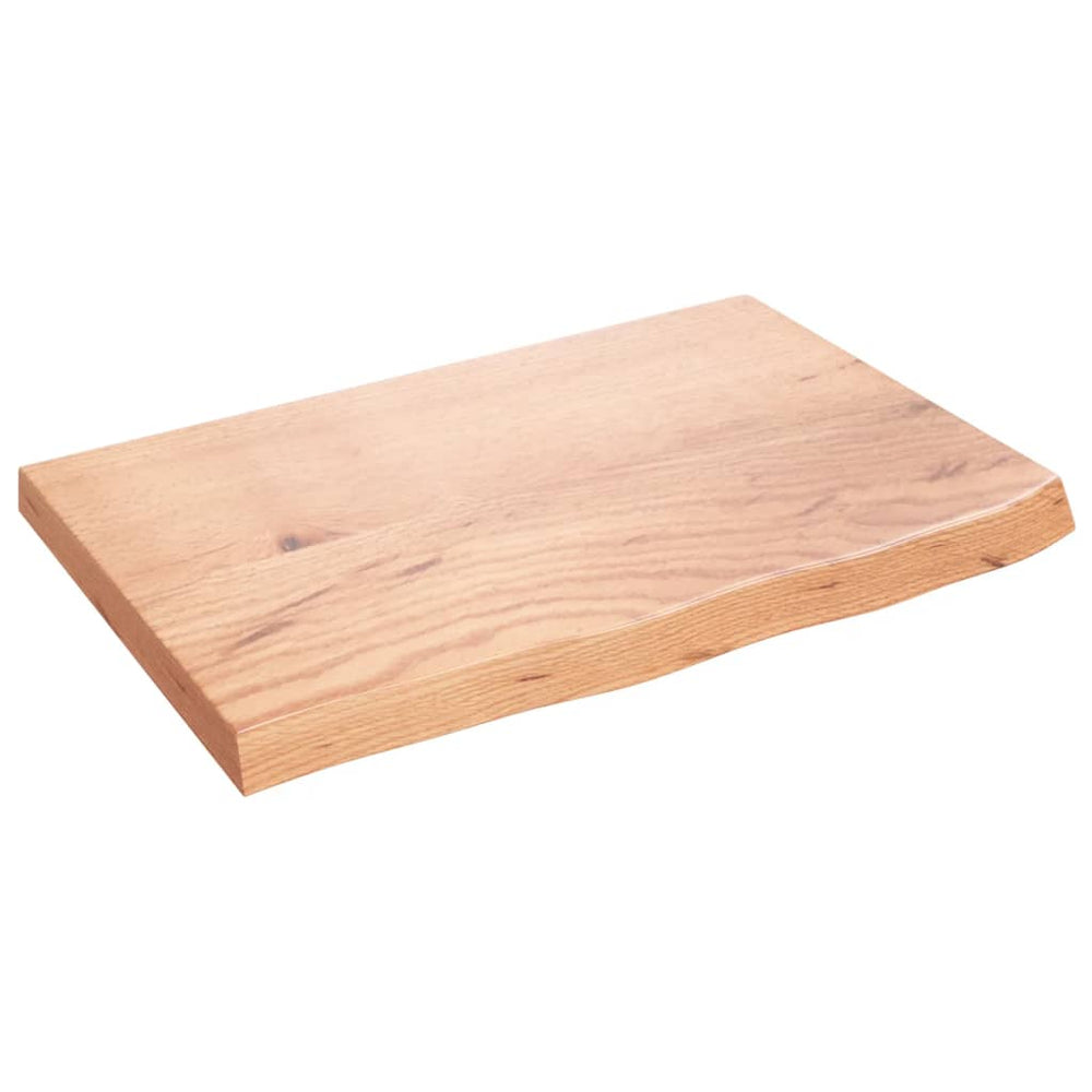 vidaXL Tabletop Light Brown 60x40x(2-4) cm Solid Oak Wood Treated