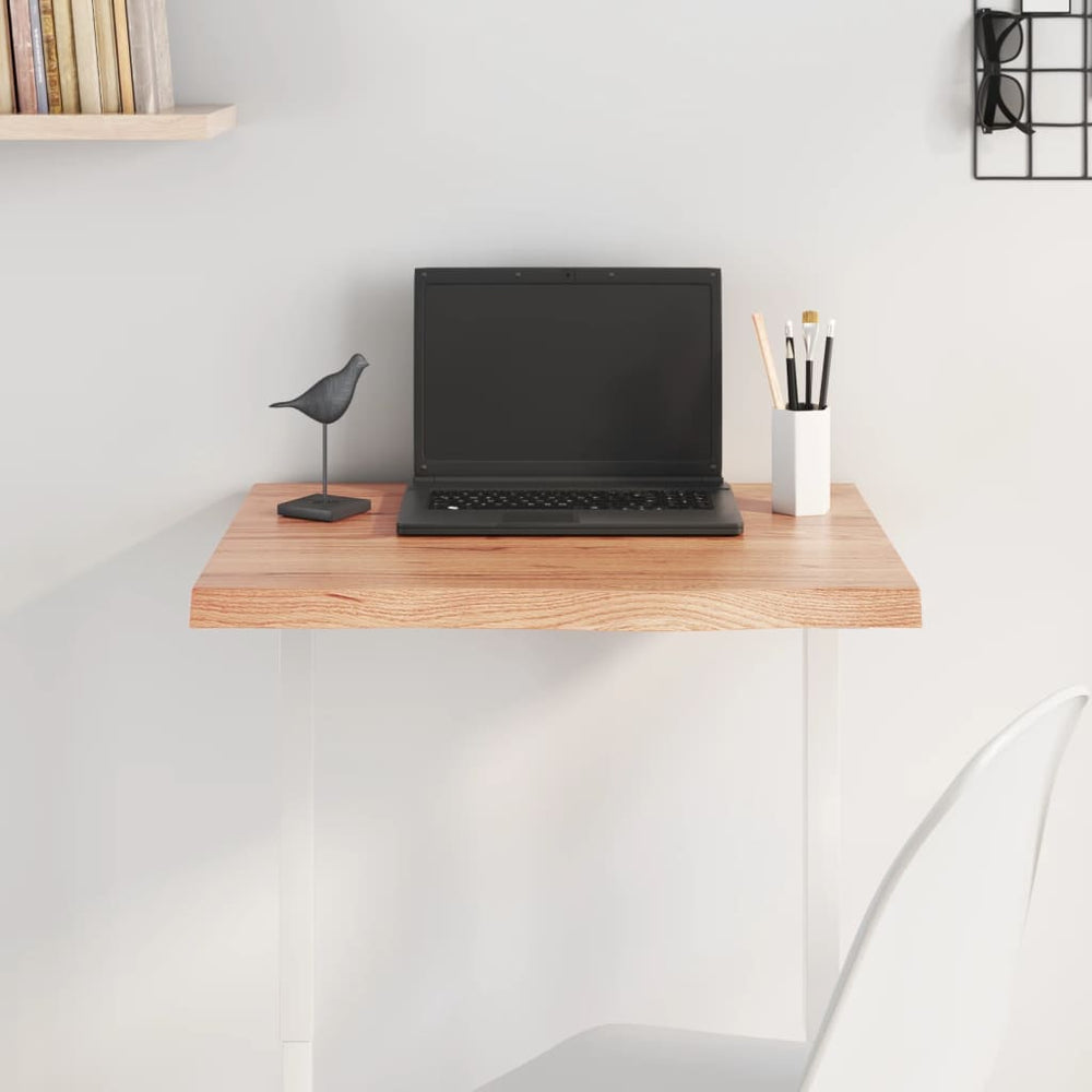 vidaXL Tabletop Light Brown 60x40x(2-4) cm Solid Oak Wood Treated