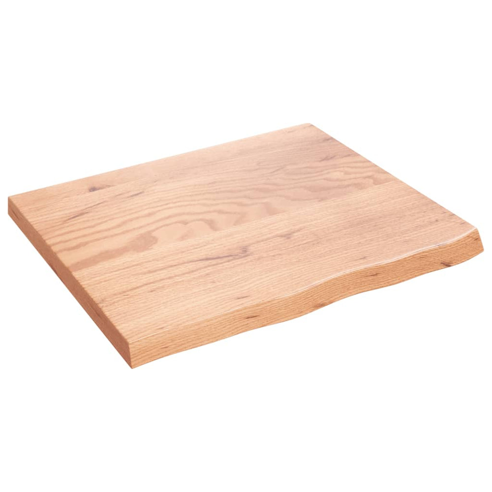 vidaXL Tabletop Light Brown 60x50x2 cm Solid Oak Wood Treated