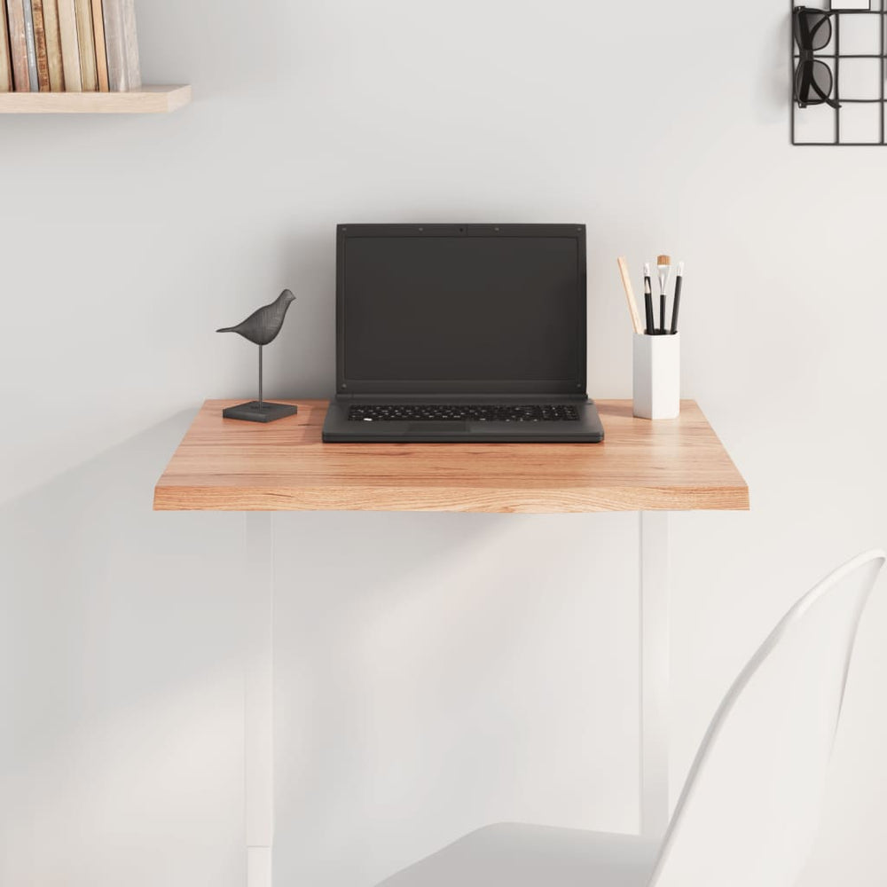 vidaXL Tabletop Light Brown 60x50x2 cm Solid Oak Wood Treated