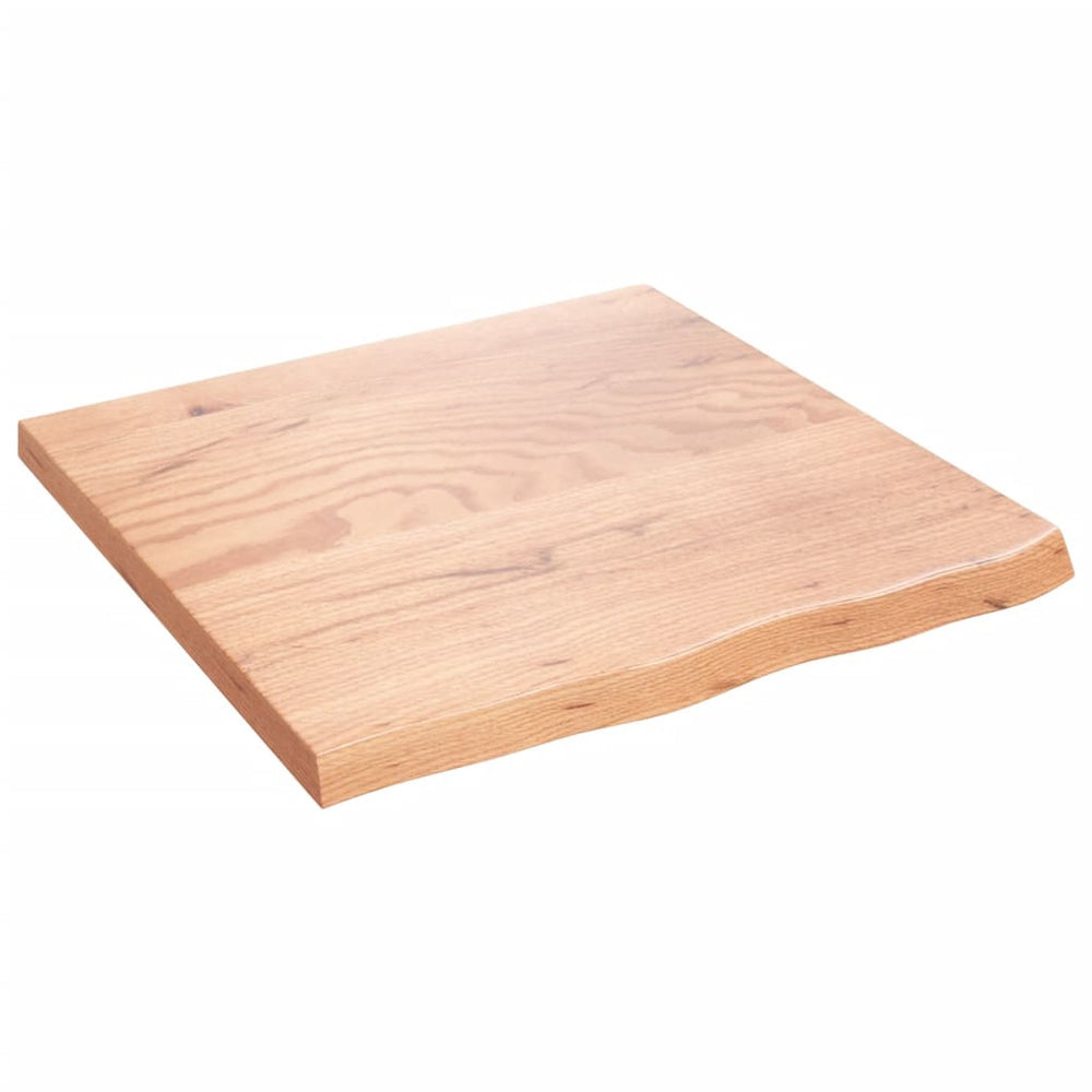 vidaXL Tabletop Light Brown 60x60x(2-4) cm Solid Oak Wood Treated