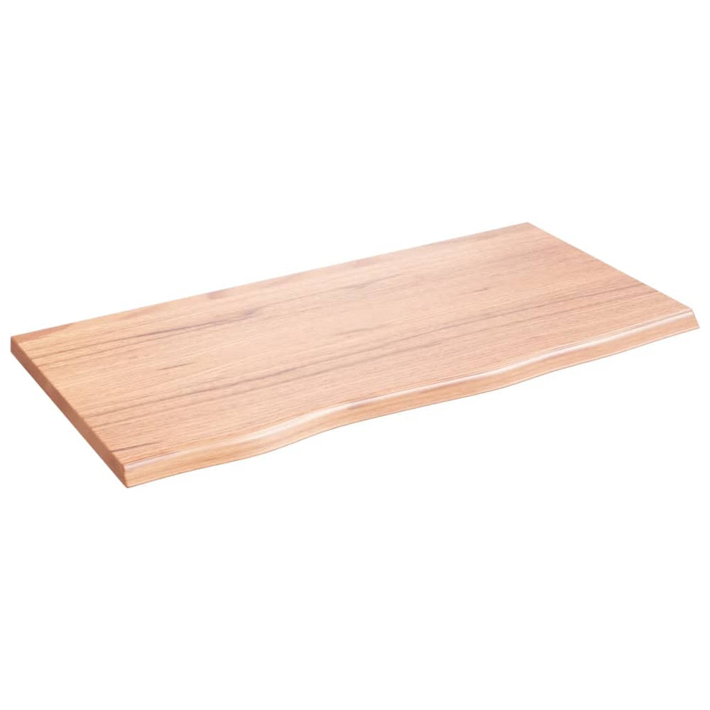 vidaXL Tabletop Light Brown 80x40x2 cm Solid Oak Wood Treated