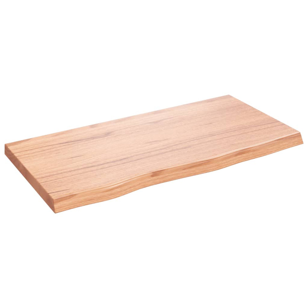 vidaXL Table Top Light Brown 80x40x(2-4) cm Solid Oak Wood Treated