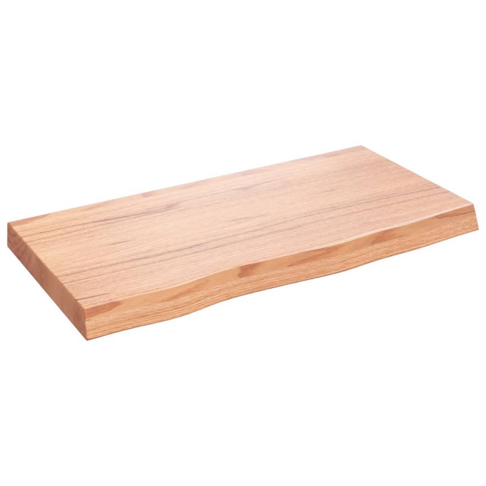 vidaXL Tabletop Light Brown 80x40x(2-6) cm Solid Oak Treated