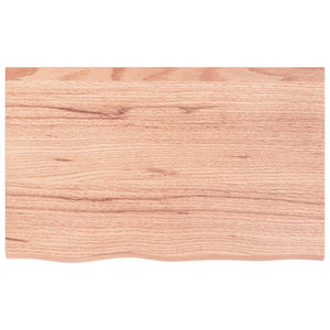 vidaXL Tabletop Light Brown 80x50x2 cm Solid Oak Wood Treated