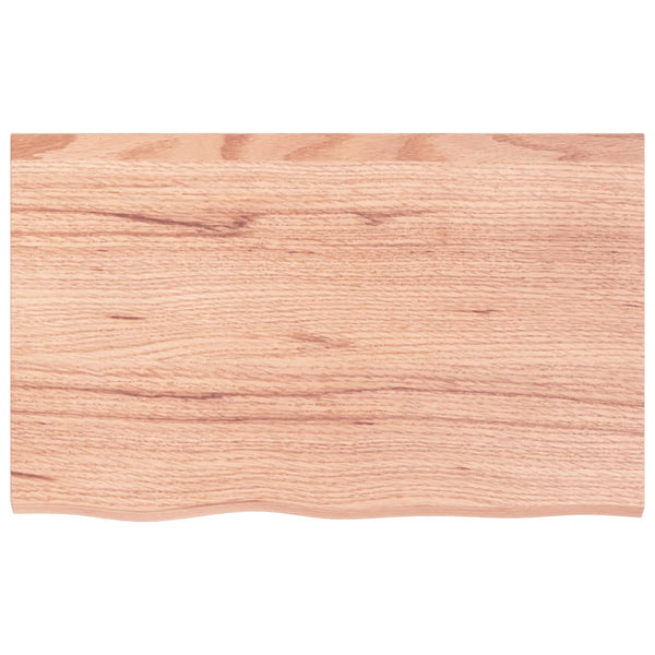 vidaXL Tabletop Light Brown 80x50x2 cm Solid Oak Wood Treated