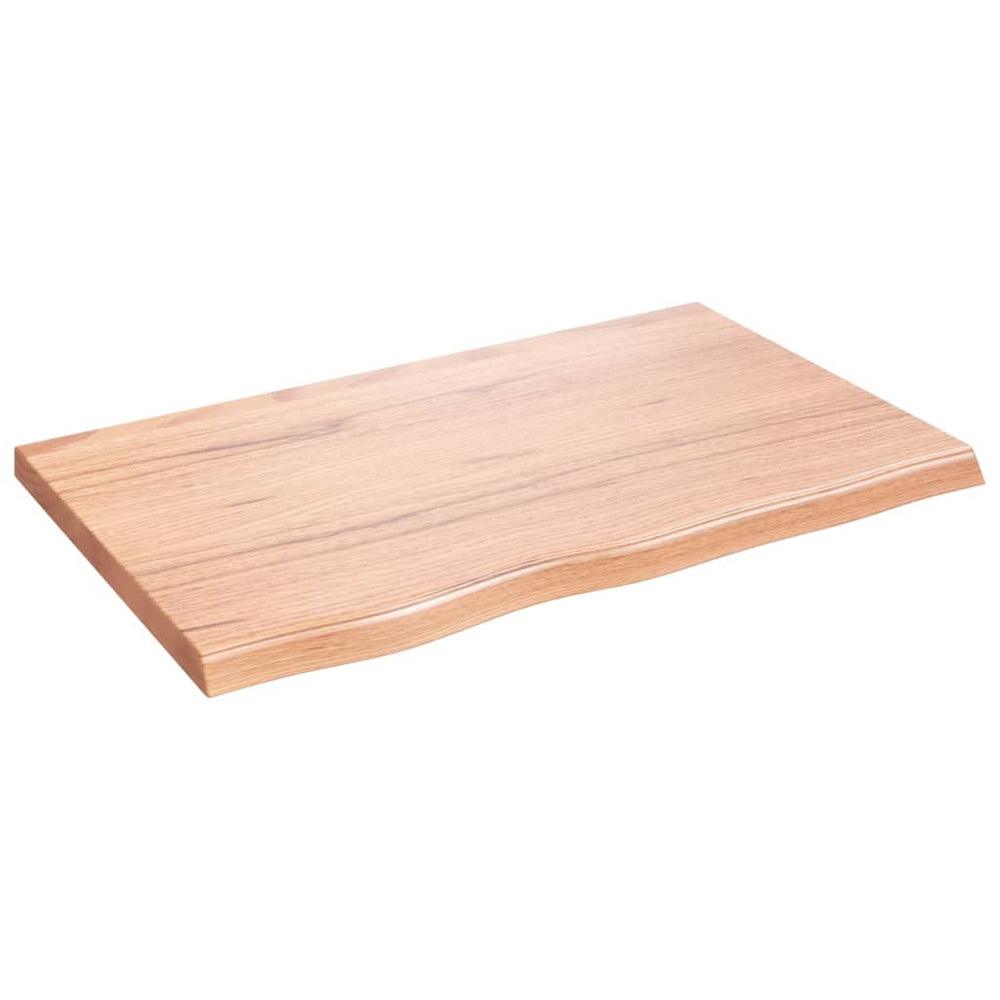vidaXL Tabletop Light Brown 80x50x(2-4) cm Solid Oak Treated