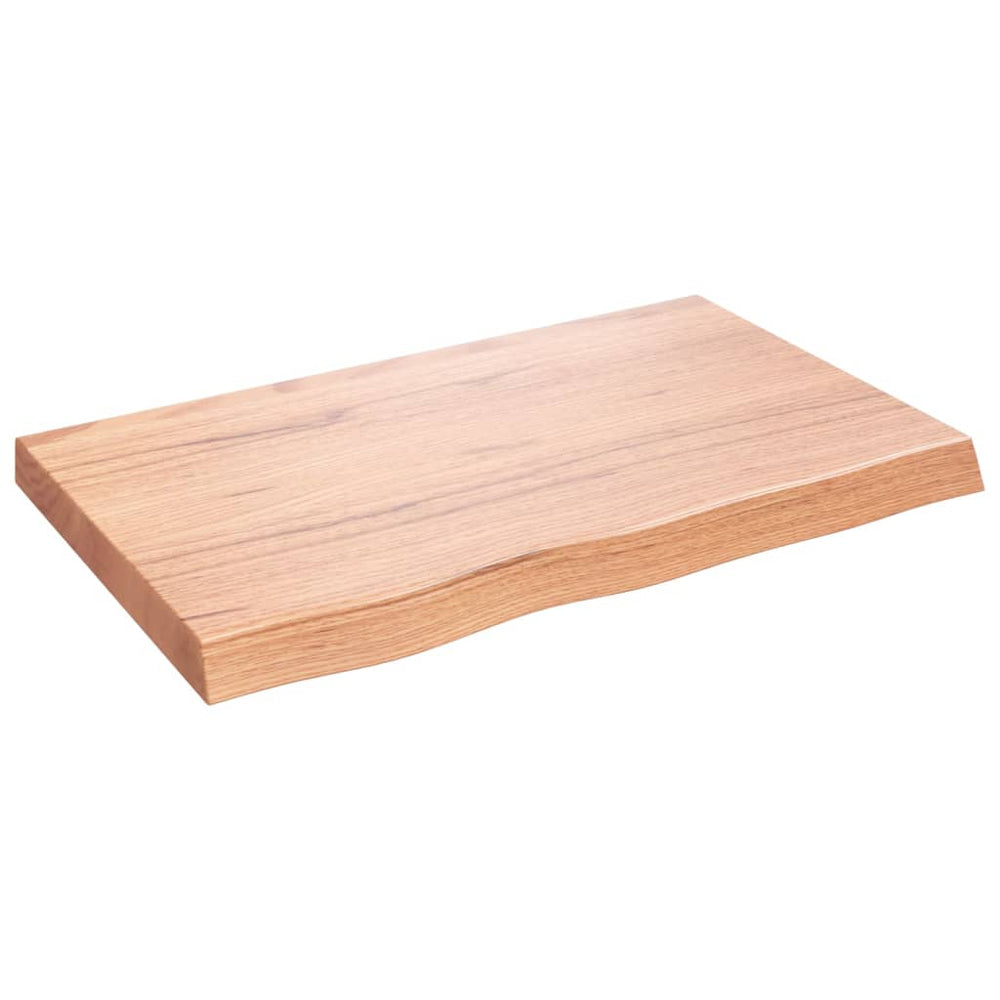 vidaXL Tabletop Light Brown 80x50x(2-6) cm Solid Oak Wood Treated