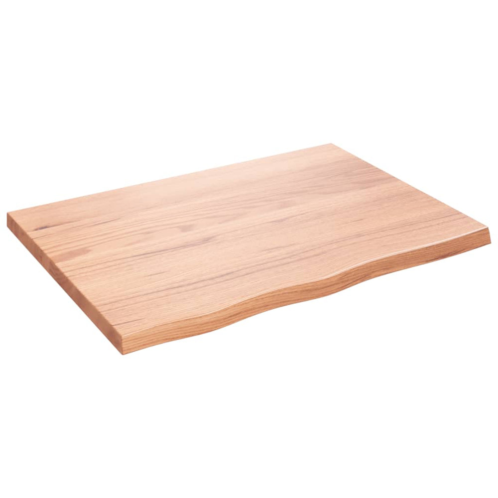 vidaXL Tabletop Light Brown 80x60x(2-4) cm Solid Treated Oak Wood
