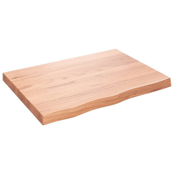 vidaXL Tabletop Light Brown 80x60x(2-6) cm Solid Oak Wood Treated