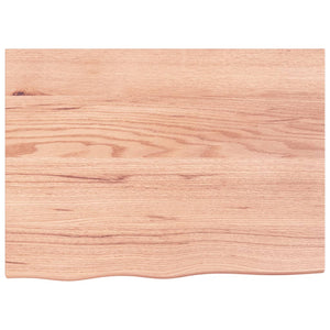 vidaXL Tabletop Light Brown 80x60x(2-6) cm Solid Oak Wood Treated