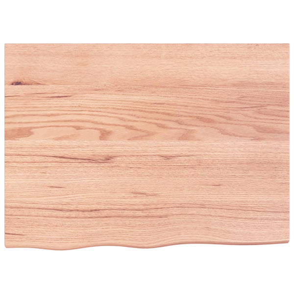 vidaXL Tabletop Light Brown 80x60x(2-6) cm Solid Oak Wood Treated